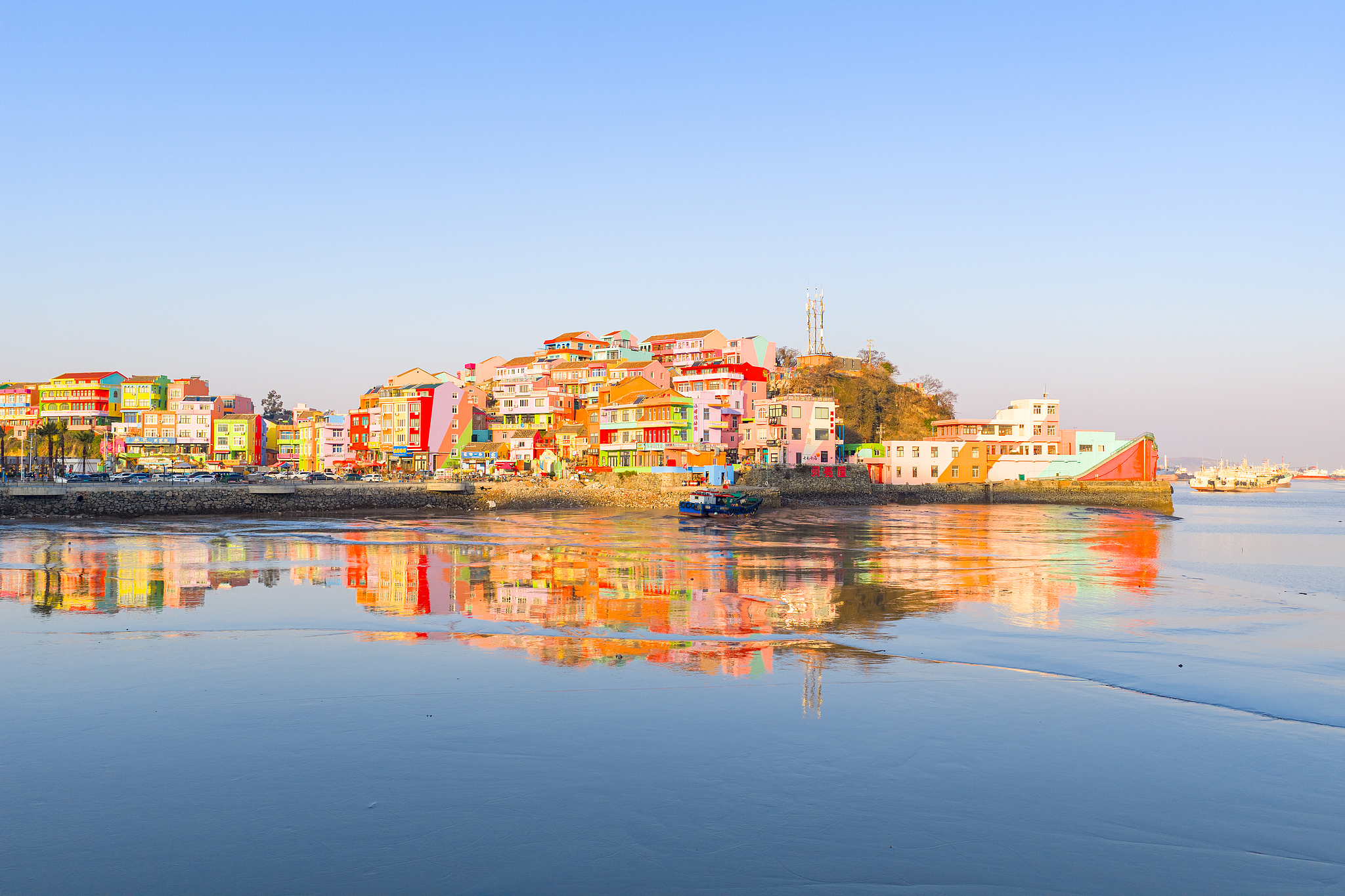 When dawn paints a coastal village