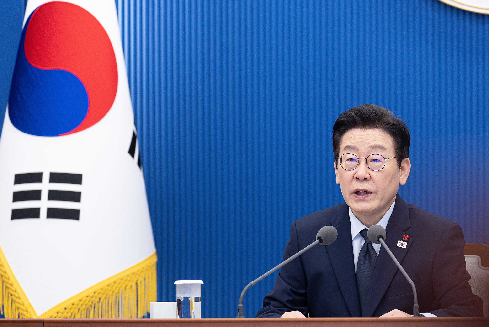 File photo of Lee Jae Myung, President of South Korea, speaking at Cheong Wa Dae. January 8, 2026./VCG