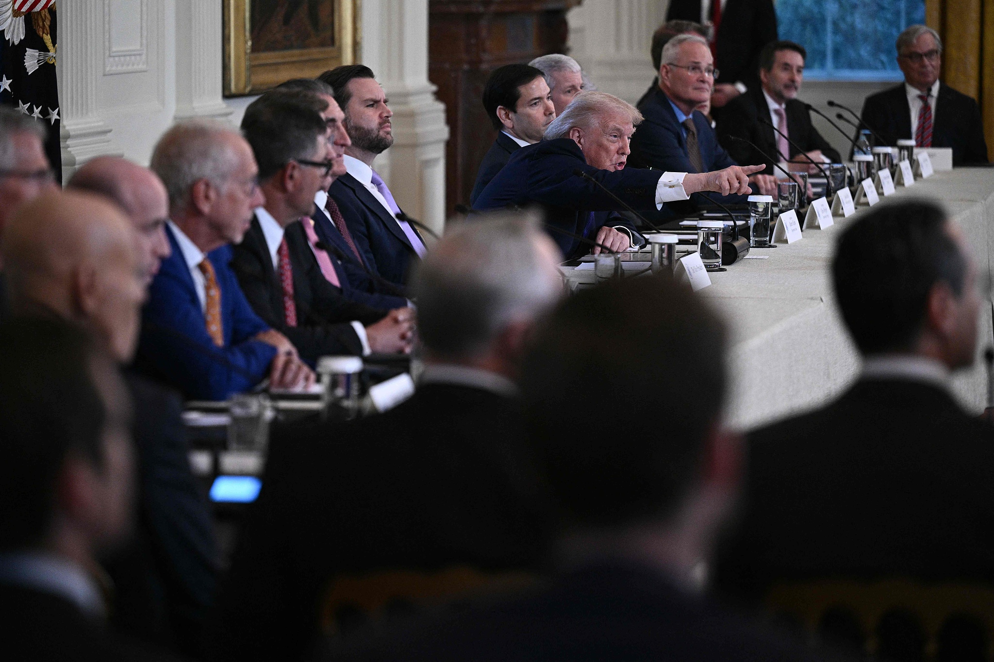 President Donald Trump speaks during a meeting with oil executives in the East Room of the White House, Friday, Jan. 9, 2026./VCG