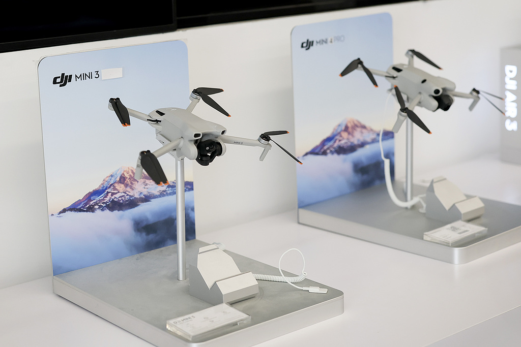 Drones on display at a DJI store in Miami, Florida, U.S., May 13, 2025. /VCG