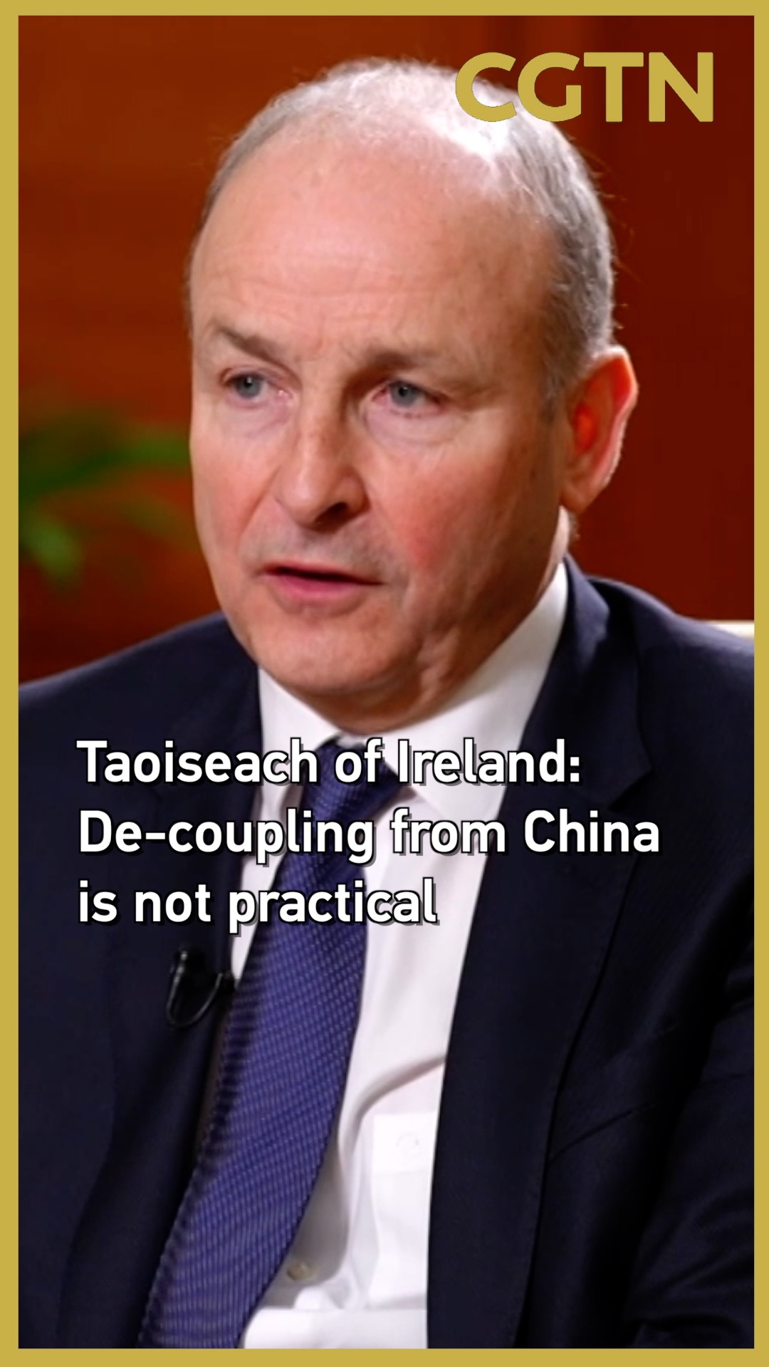 Taoiseach of Ireland: De-coupling from China is not practical