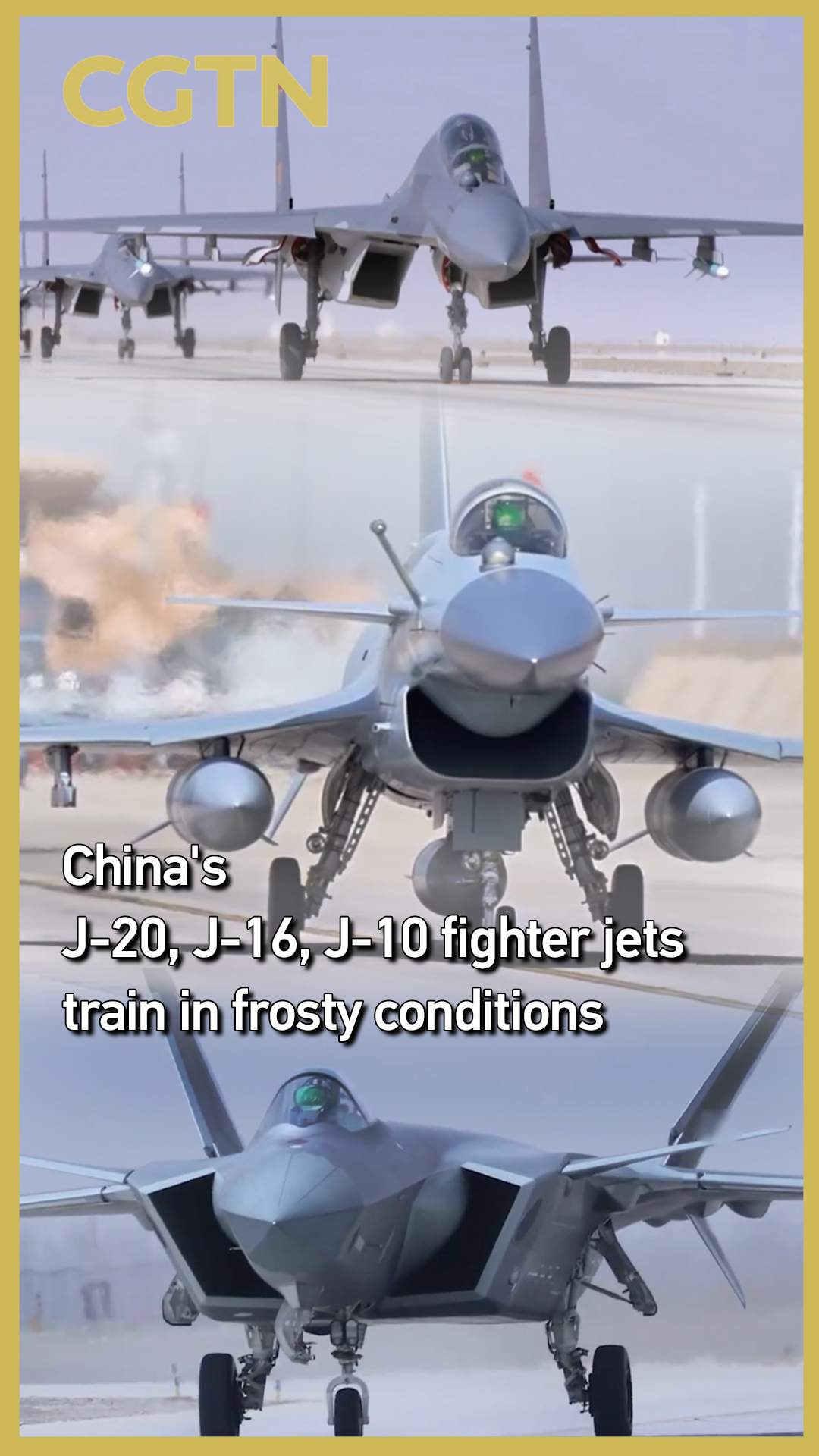 China's J-20, J-16, J-10 fighter jets train in frosty conditions