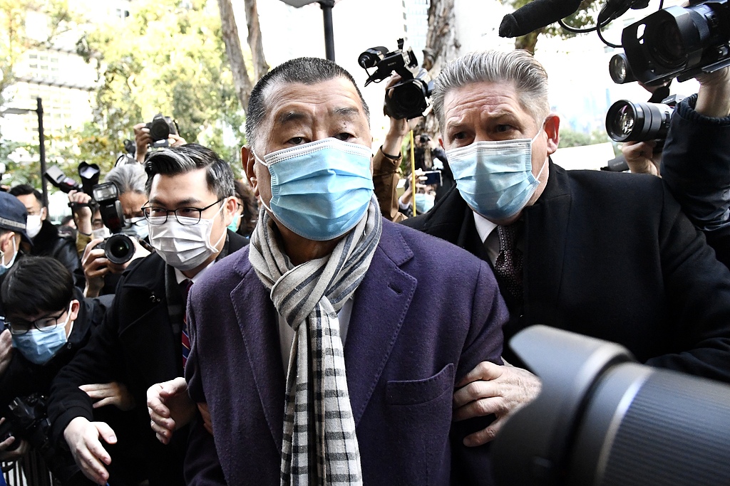 The case involving Jimmy Lai, instigator of the Hong Kong riots, opened for trial in south China's Hong Kong, December 15, 2025. /CFP