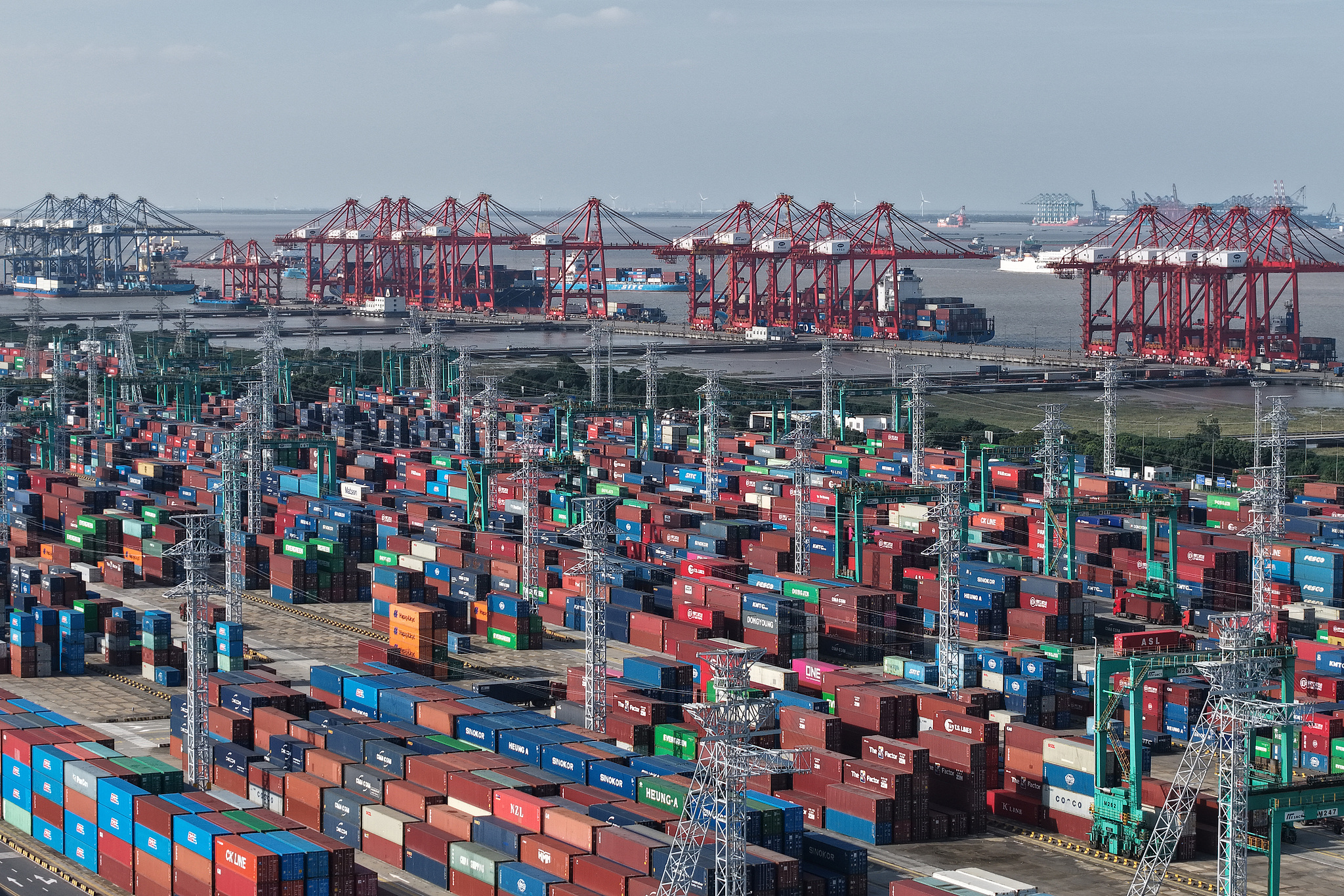 A view of the container terminal at a port in Shanghai, China, January 14, 2026. /VCG