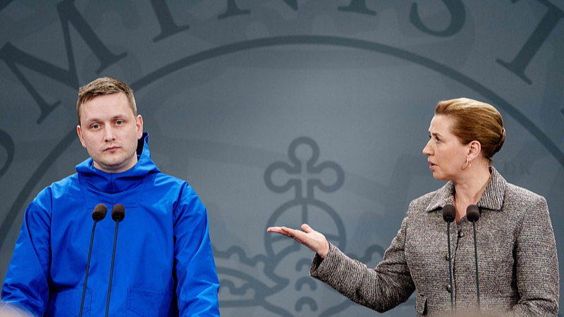 Danish Prime Minister Mette Frederiksen (R) and Greenland's Prime Minister Jens-Frederik Nielsen hold a joint press conference in the Mirror Hall at the Prime Minister's Office in Copenhagen, Denmark, January 13, 2026. /VCG