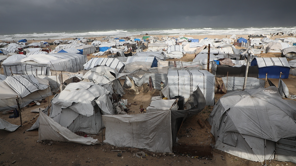 A view of makeshift tents in Gaza, January 13, 2026. /VCG