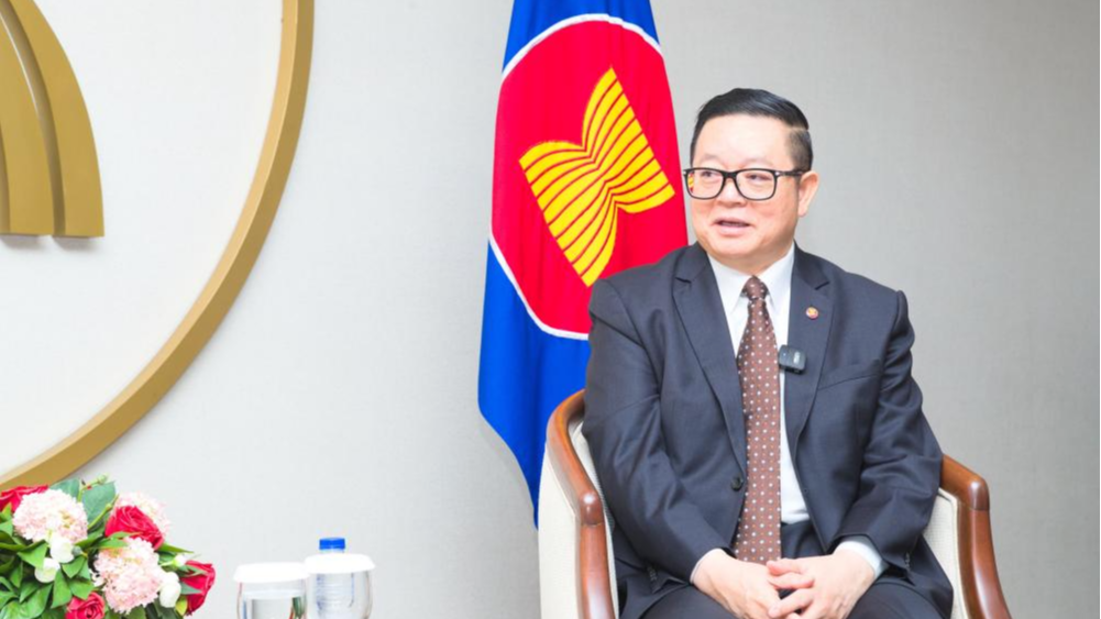 Secretary-General of ASEAN Kao Kim Hourn during an interview in Jakarta, Indonesia, January 12, 2026. /Xinhua