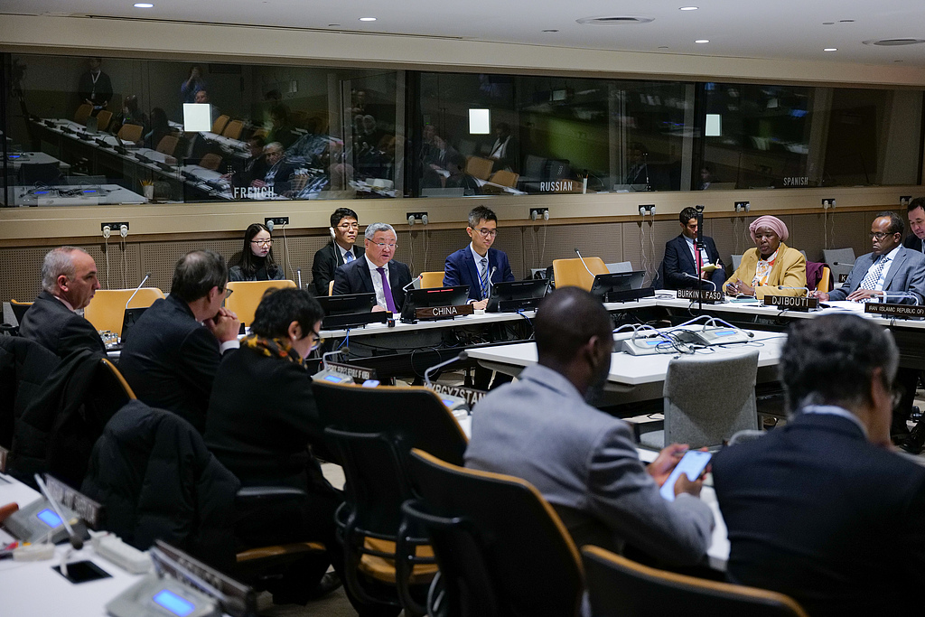 Representatives from nearly 40 founding member states attend a meeting to launch the Group of Friends of Global Governance at the UN headquarters in New York, December 9, 2025. /VCG