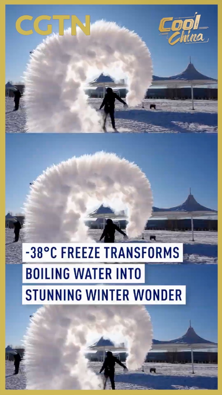 -38°C freeze transforms boiling water into stunning winter wonder