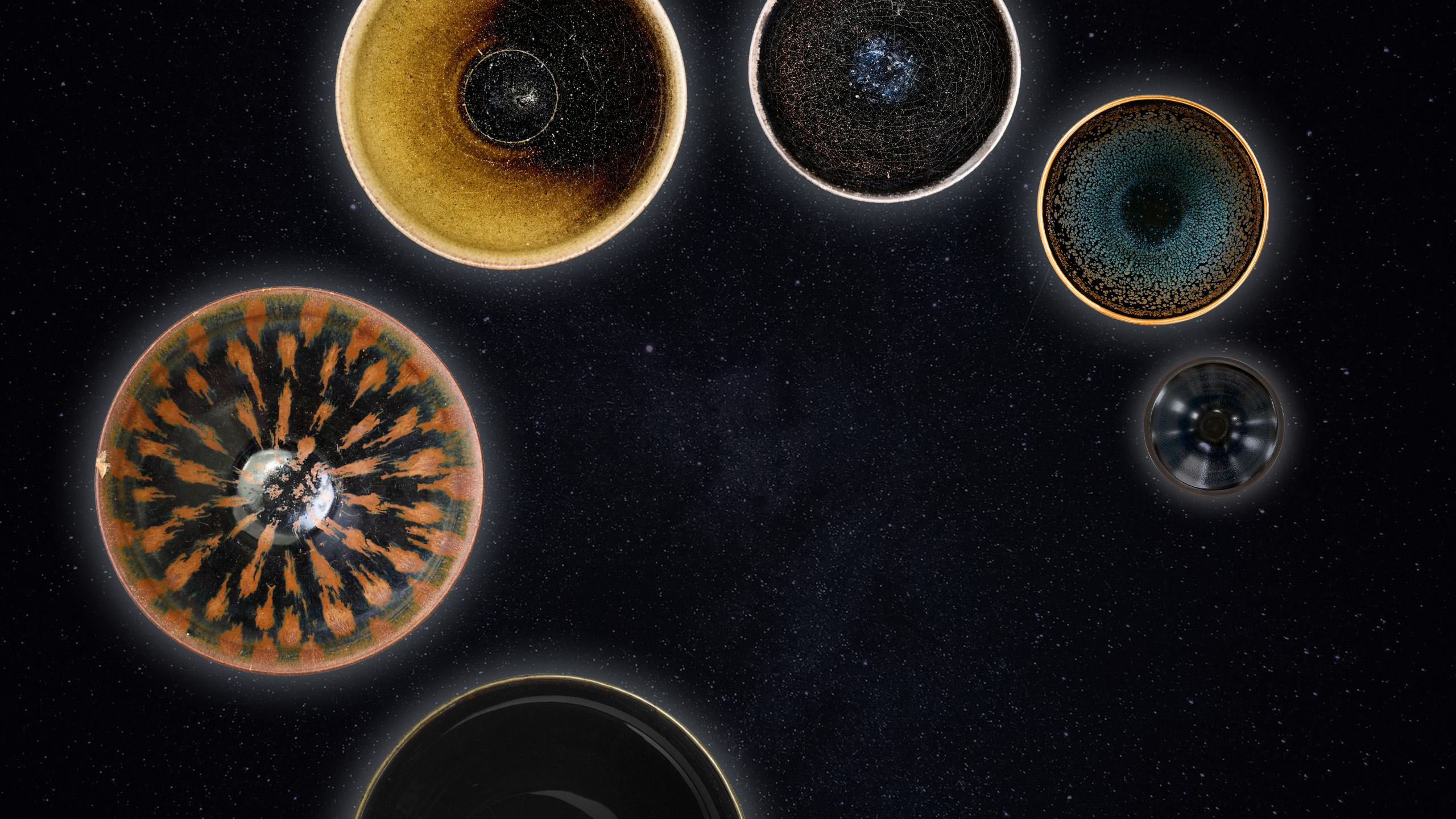 A screenshot from the virtual exhibition showing various Jian Zhan (Jian Ware). /CGTN