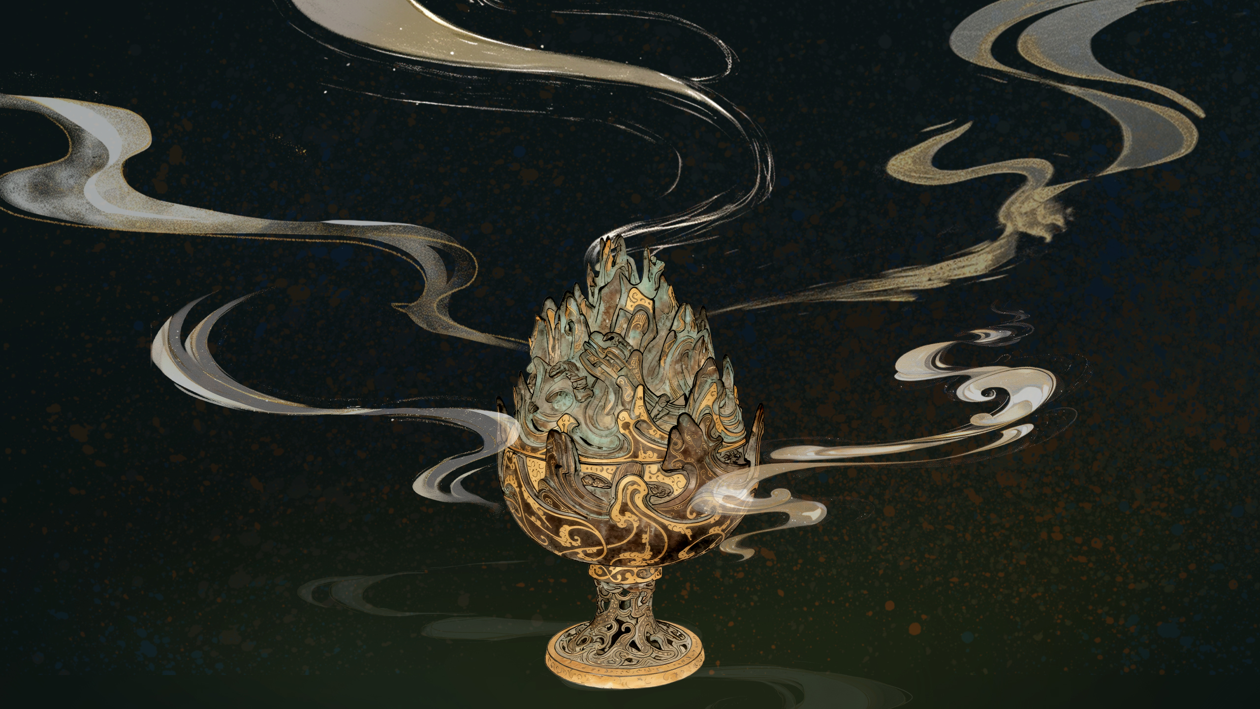 A screenshot from the virtual exhibition showing the Boshan Incense Burner. /CGTN