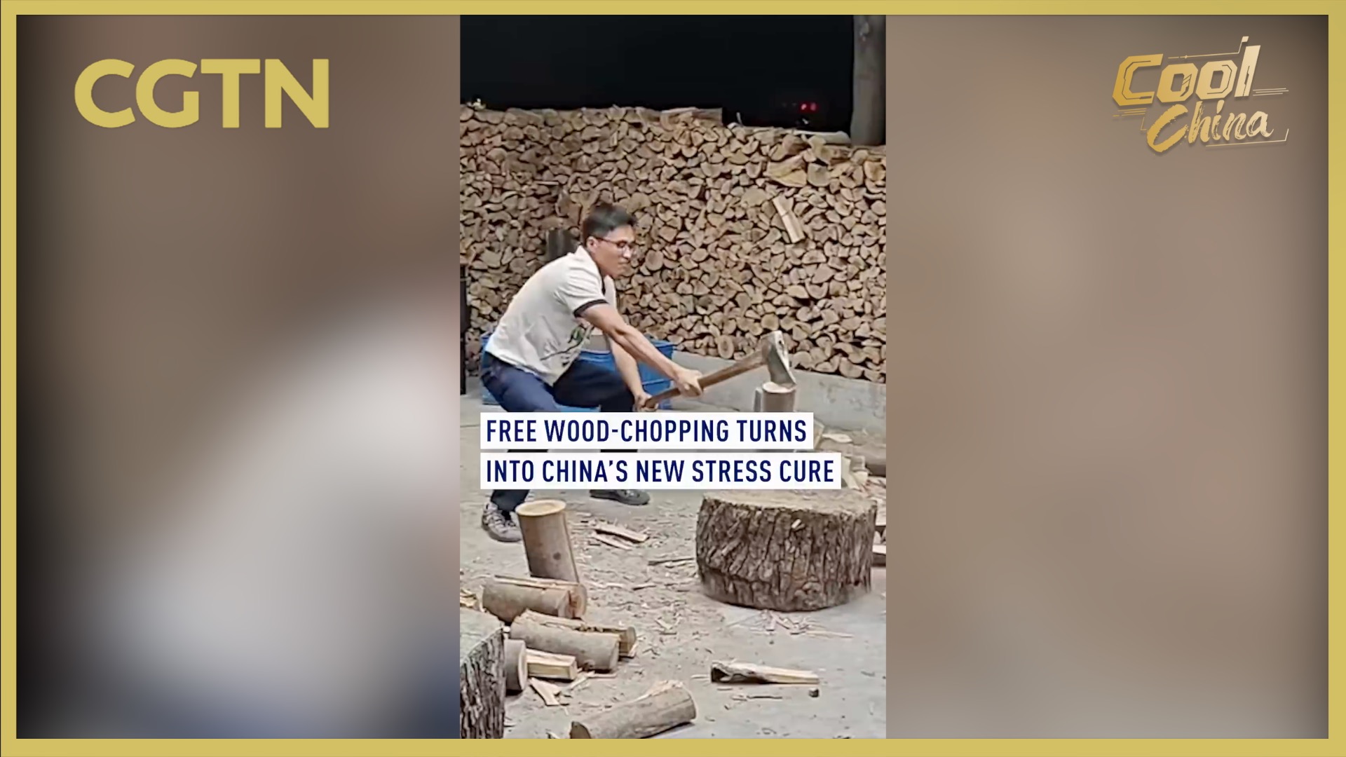 Free wood-chopping turns into China's new stress cure