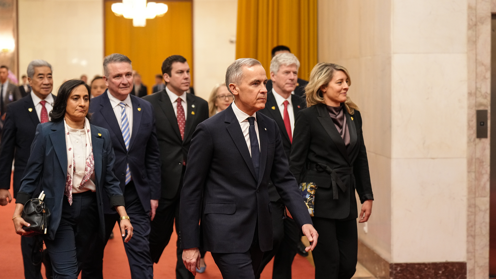 Canadian Prime Minister Mark Carney leads the Canadian delegation in the Great Hall of the People, Beijing, capital of China, January 16, 2026. /CFP