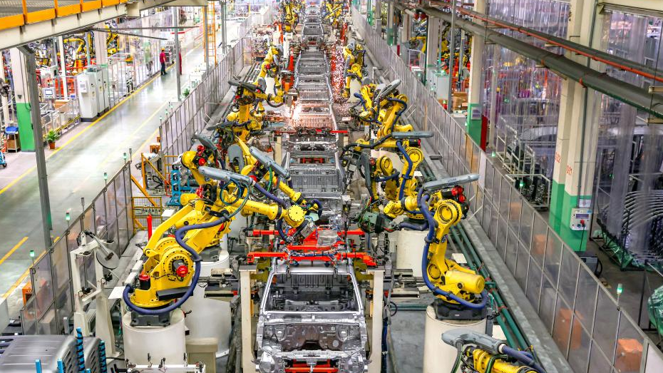 The production line of a vehicle company in Yangzhou, a city in Jiangsu Province, east China, May 13, 2025. /Xinhua