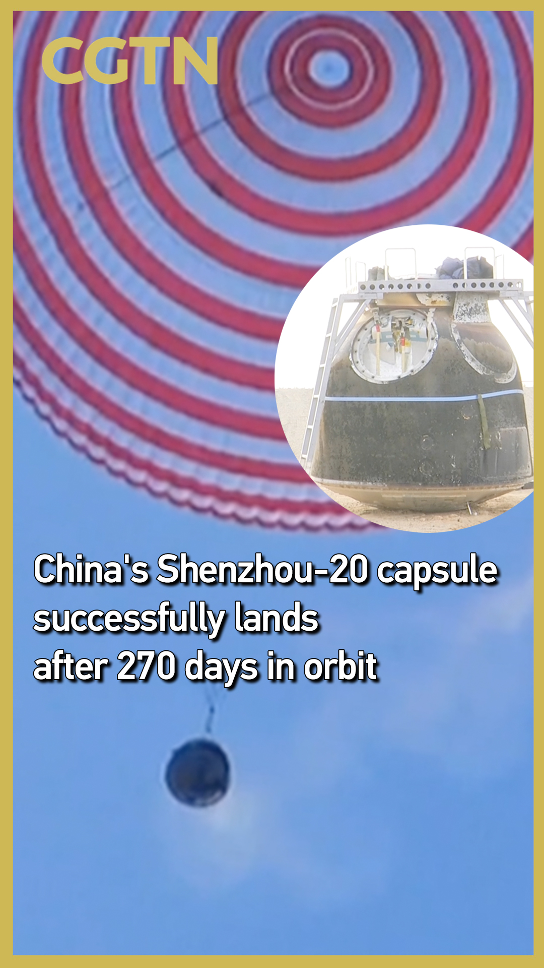 China's Shenzhou-20 capsule successfully lands after 270 days in orbit