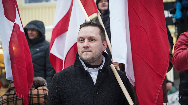 Greenlandic Prime Minister Jens-Frederik Nielsen takes part in a demonstration that gathered almost a third of the city population to protest against the U.S. President's plans to take Greenland, in Nuuk, Greenland, January 17, 2026. /VCG