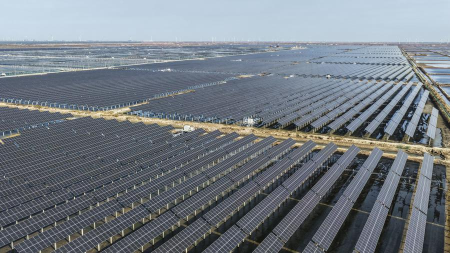 A 240-megawatt photovoltaic power generation project in Dongying City, east China's Shandong Province, November 16, 2025. /Xinhua