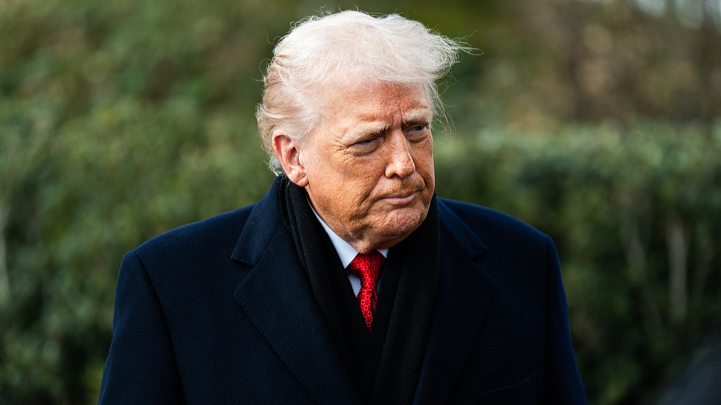 U.S. President Donald Trump speaks to the press on the South Lawn of the White House in the U.S., January 16, 2026. /VCG 