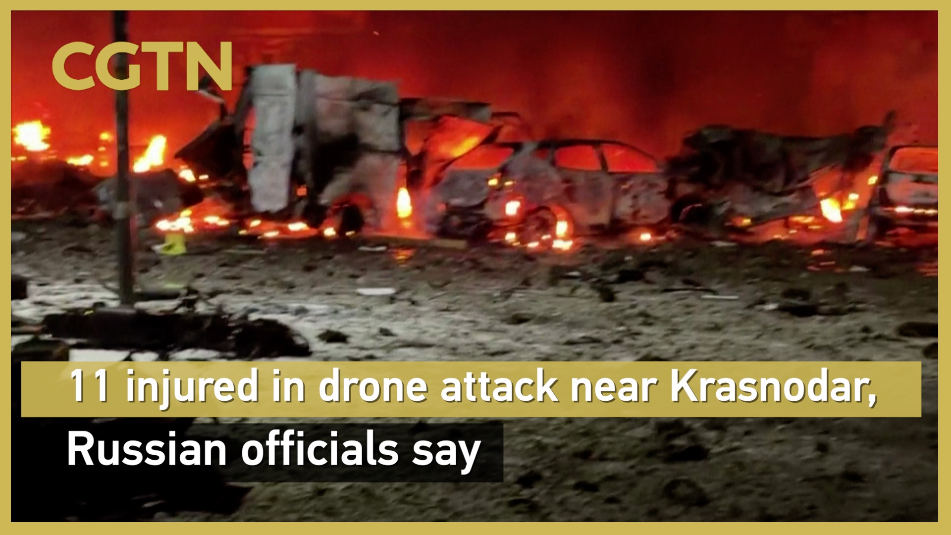 11 injured in drone attack near Krasnodar, Russian officials say