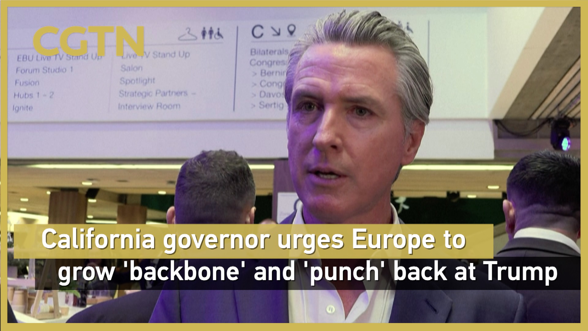 California governor urges Europe to grow 'backbone' and 'punch' back at Trump