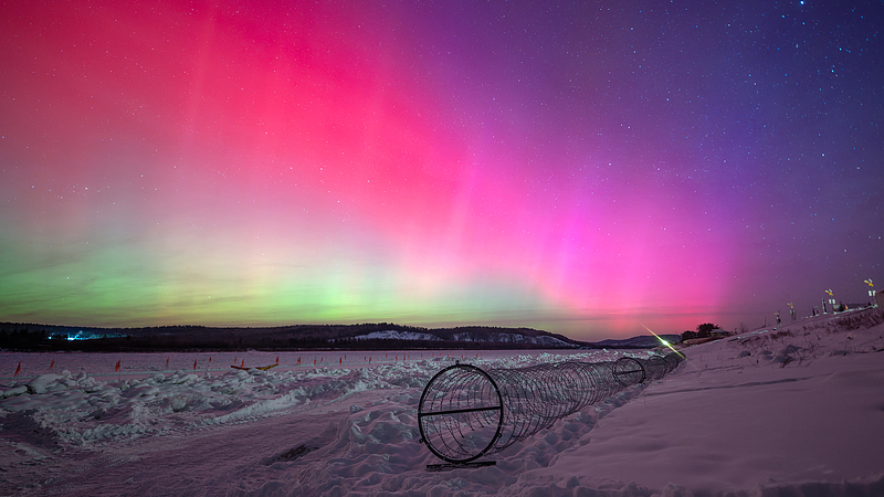 A dazzling and rare aurora appeared over Beiji Town, Mohe City, in the Greater Khingan Range of Heilongjiang Province, northeast China, January 20, 2026. /VCG