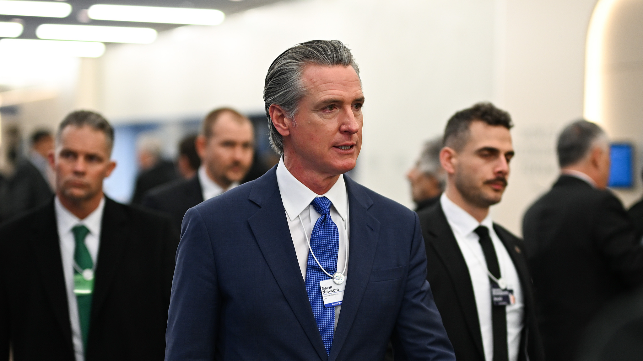 California Governor Gavin Newsom attends event during World Economic Forum in Davos, Switzerland, January 20, 2026. /VCG