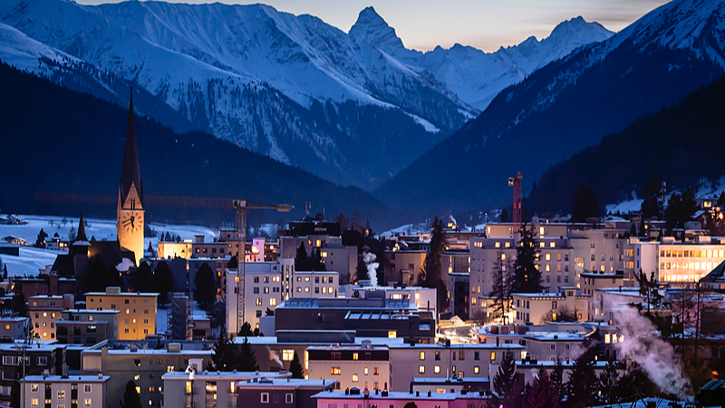 A night view of the city during the 56th annual meeting of the World Economic Forum (WEF) in Davos, Switzerland, 21 January 2026. /VCG