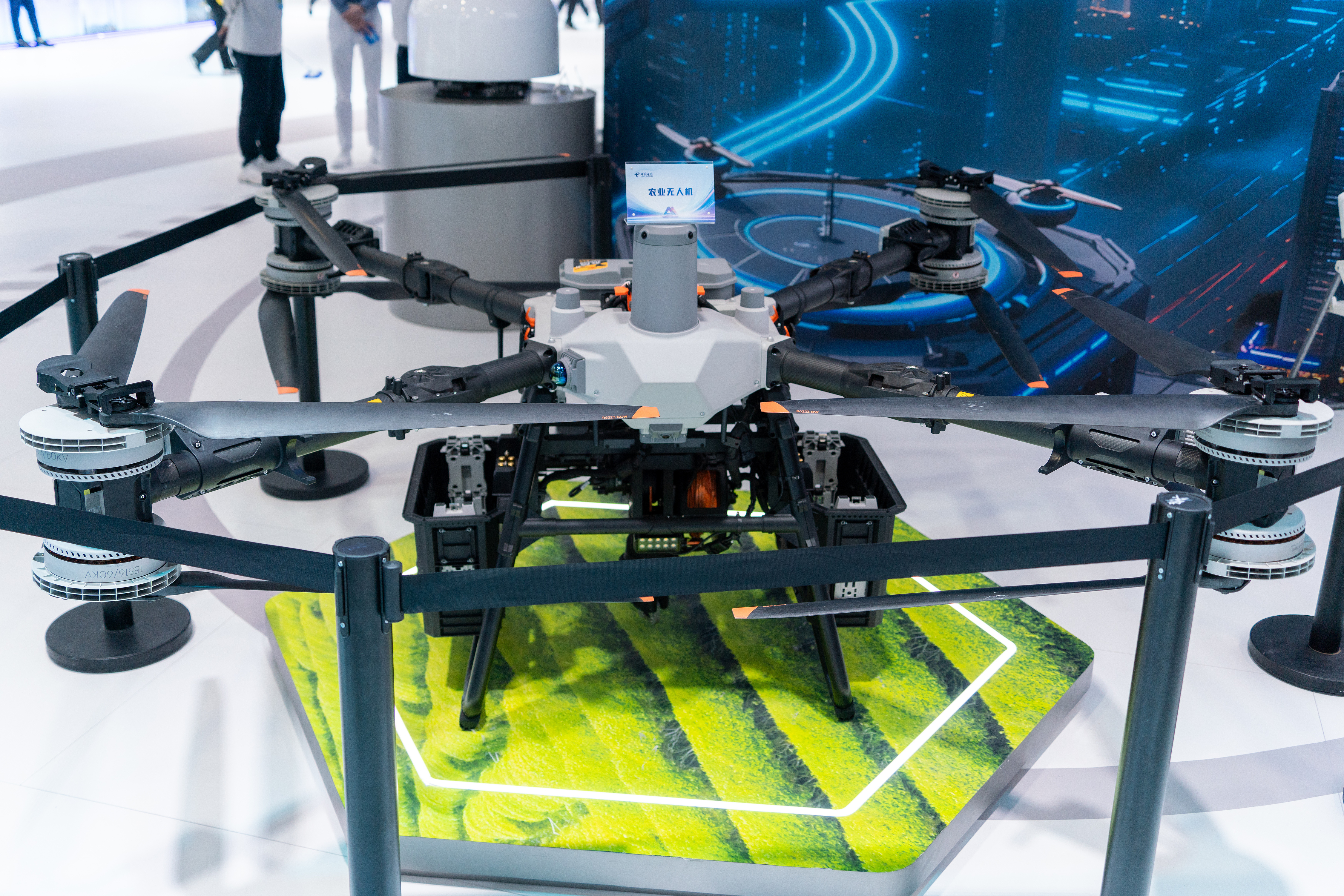 A large agricultural drone is exhibited at the 2025 Digital Intelligence Technology Ecosystem Conference in Guangzhou, south China's Guangdong Province, December 5, 2025. /VCG