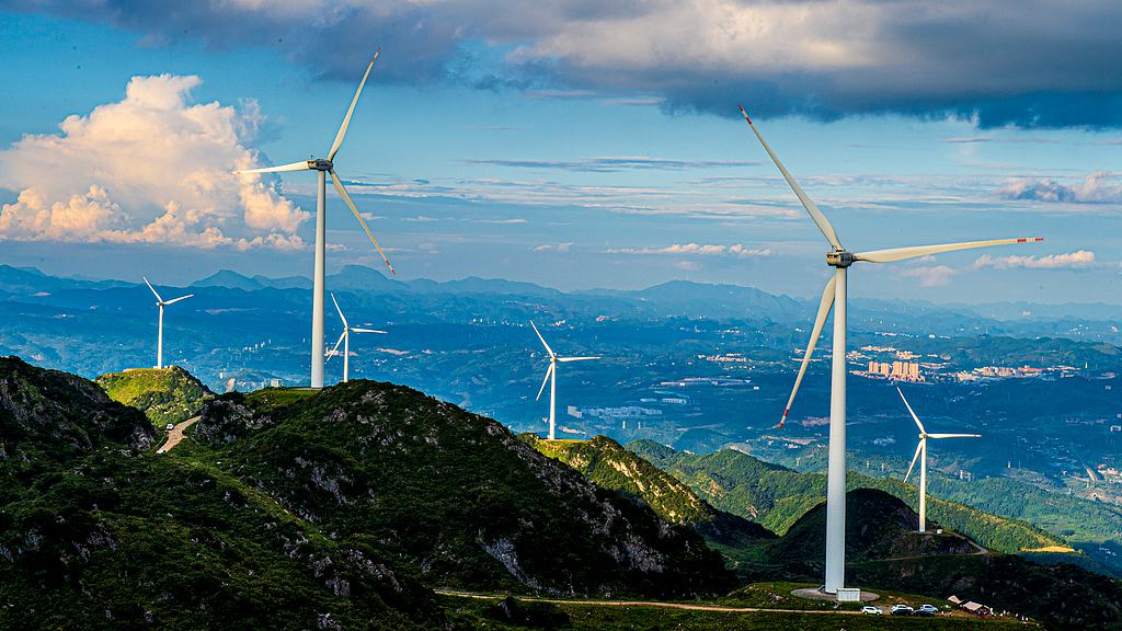 A wind farm in Liupanshui City, southwest China's Guizhou Province, August 18, 2025. /VCG