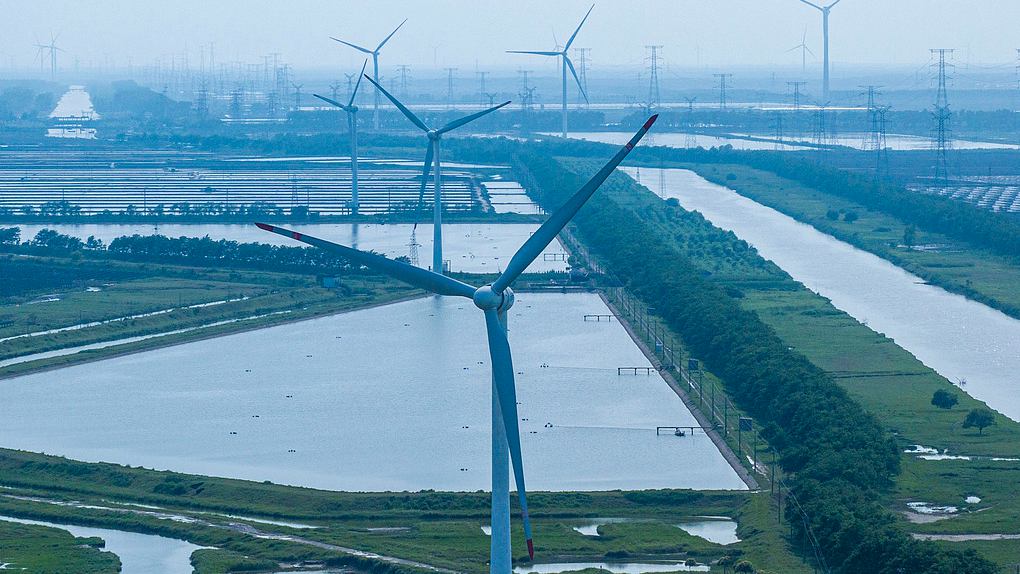 Dafeng offshore wind farm in Yancheng City, east China's Jiangsu Province, June 22, 2025. /VCG