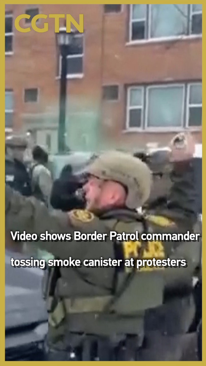 Video shows Border Patrol tossing smoke canister at protesters