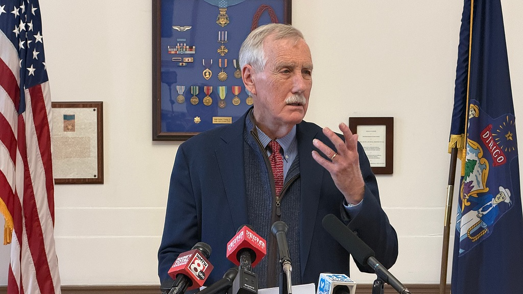 U.S. senator Angus King speaks about immigration enforcement in Portland, Maine, January 22, 2026. /VCG