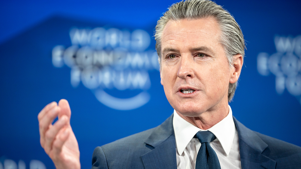 California Governor Gavin Newsom speaks during a session at the 56th annual meeting of the World Economic Forum, Davos, Switzerland, January 22, 2026. /VCG