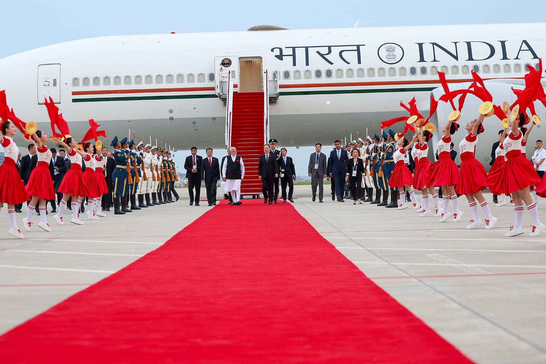 Indian Prime Minister Narendra Modi arrives in Tianjin to attend the Shanghai Cooperation Organization summit, China, August 30, 2025. / CFP