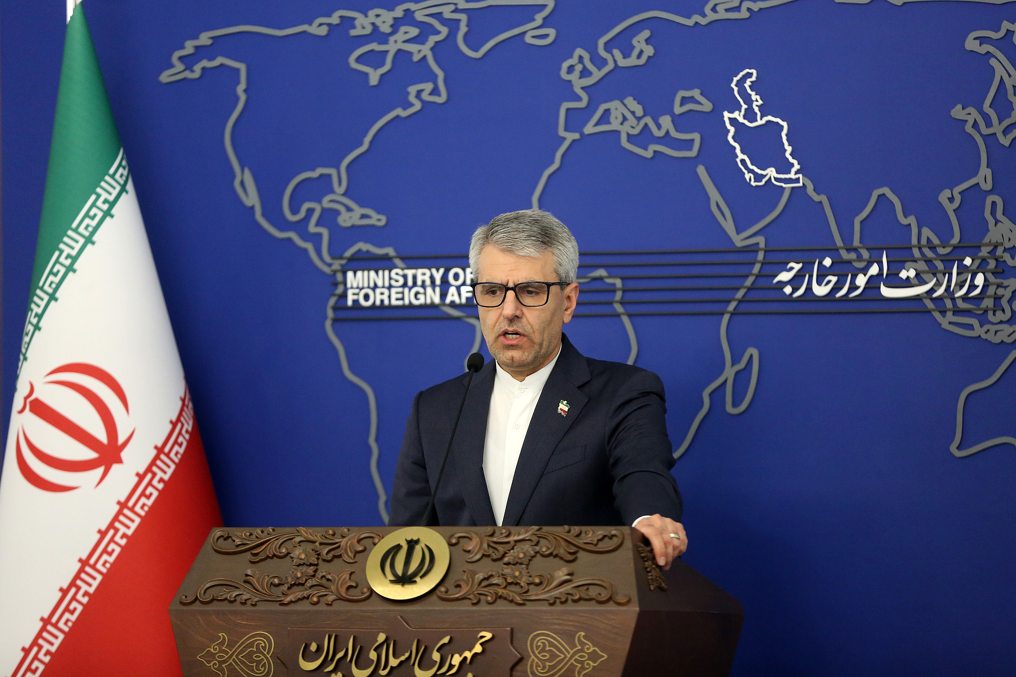 File photo of Iranian Foreign Ministry spokesperson Esmail Baghaei at weekly press briefing in Tehran, Iran. /VCG