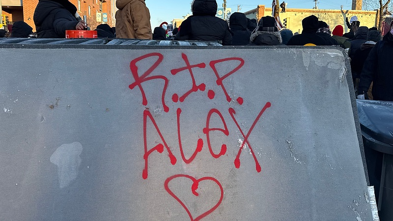 A mattress is spray painted with 