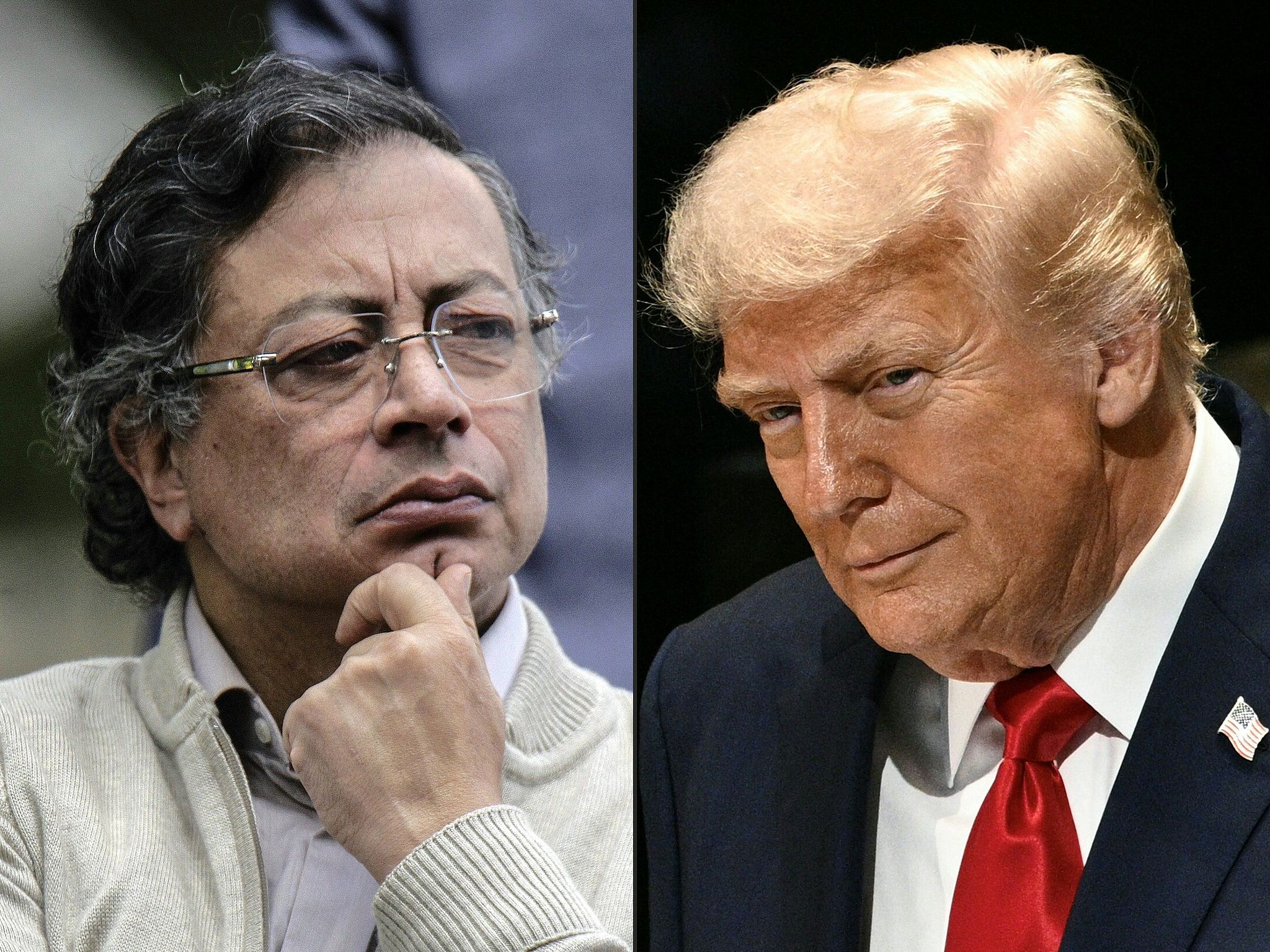 This composite image shows Colombian President Gustavo Petro (L) and U.S. President Donald Trump. /VCG
