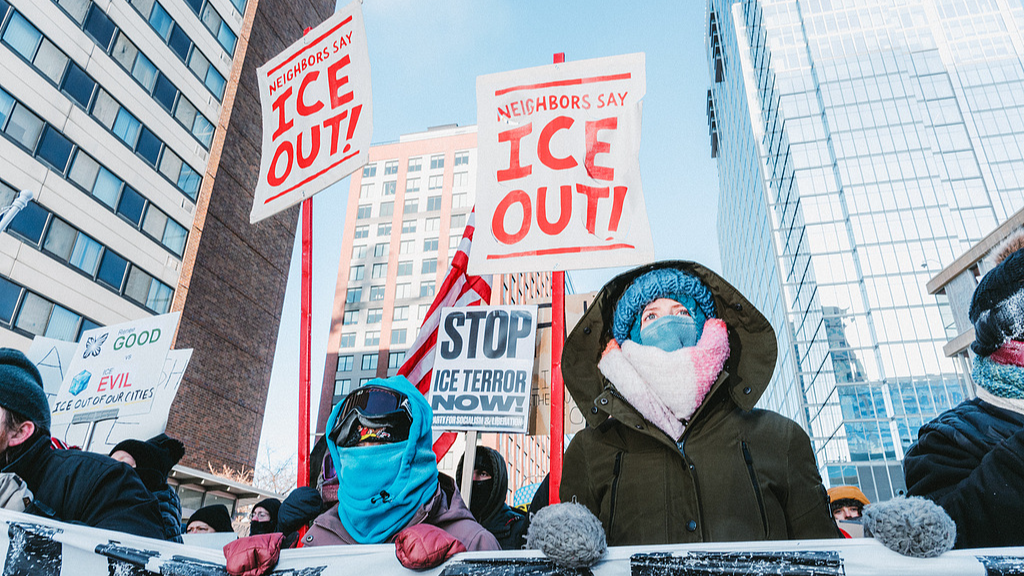 Demonstrators march through downtown Minneapolis, Minnesota, U.S., January 23, 2026. /VCG