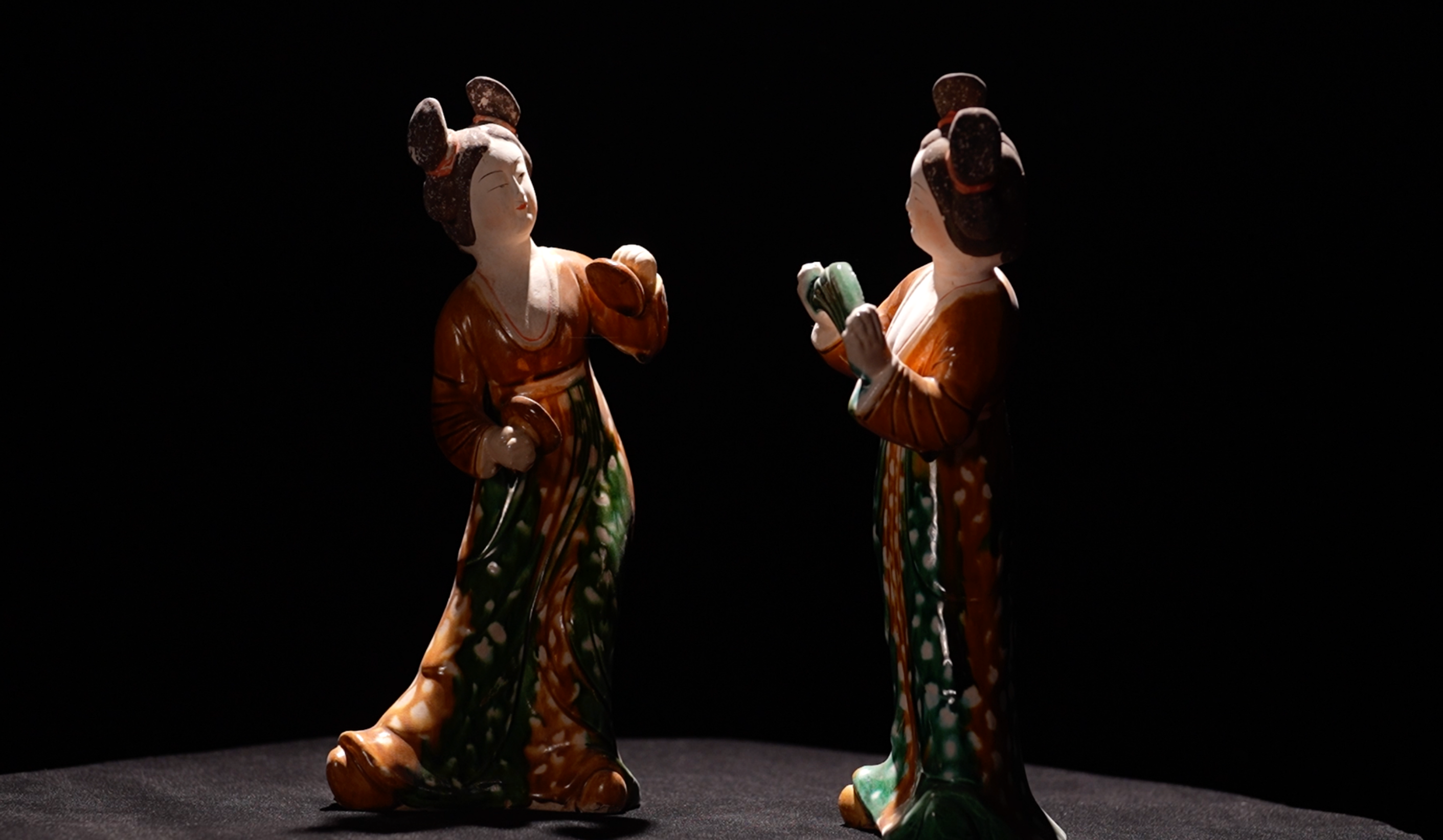 Tang Sancai pottery in Gao Shuiwang's collection. /CGTN