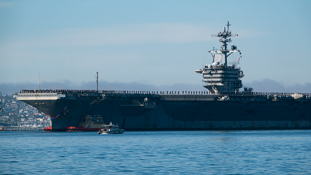 File photo of the U.S. aircraft carrier USS Abraham Lincoln. /VCG