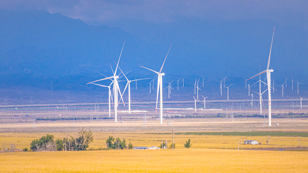 A wind farm in Dabancheng, Xinjiang Uygur Autonomous Region, northwest China. / VCG