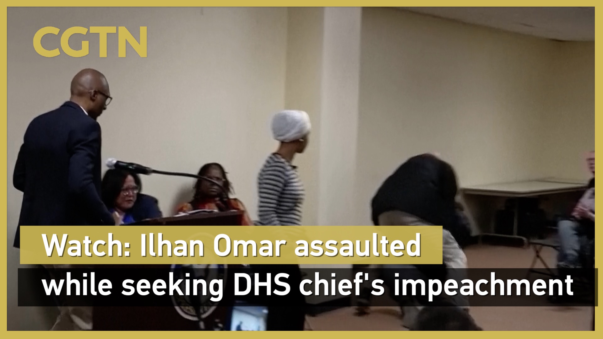 Watch: Ilhan Omar assaulted while seeking DHS chief's impeachment