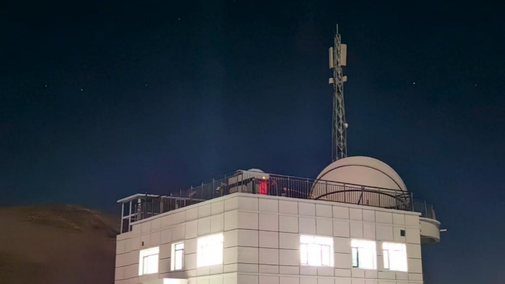 The laser ground station participates in the experiment, northwest China's Xinjiang Uygur Autonomous Region. /via CMG