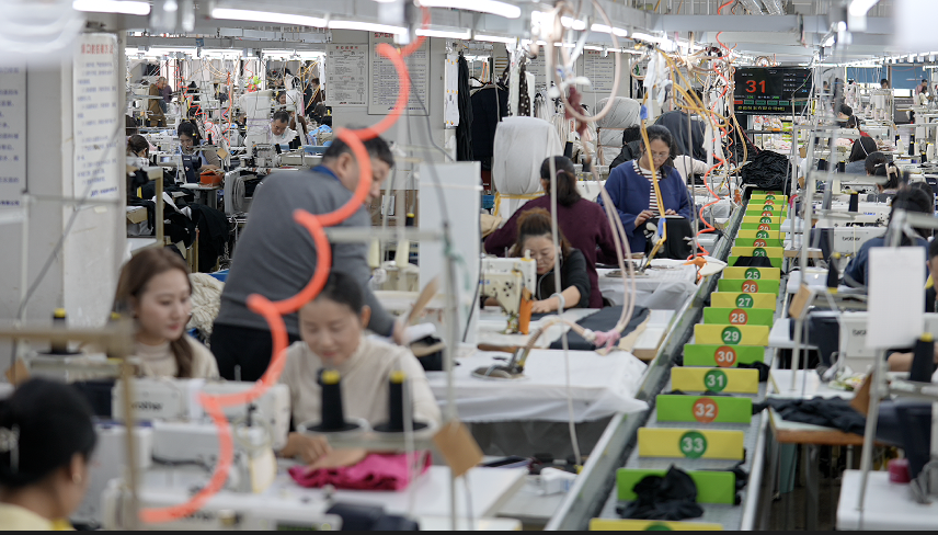 A clothing manufacturing factory in E-Fashion Town, Hangzhou, Zhejiang Province, China. /CGTN