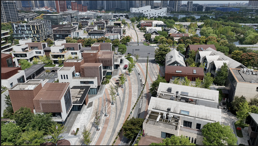 An aerial view of E-Fashion Town in Hangzhou, China's Zhejiang Province. /CGTN