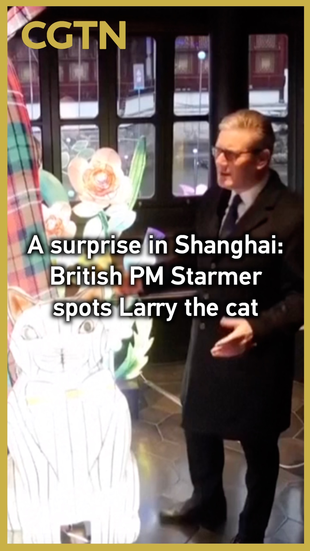 A surprise in Shanghai: British PM Starmer spots Larry the cat