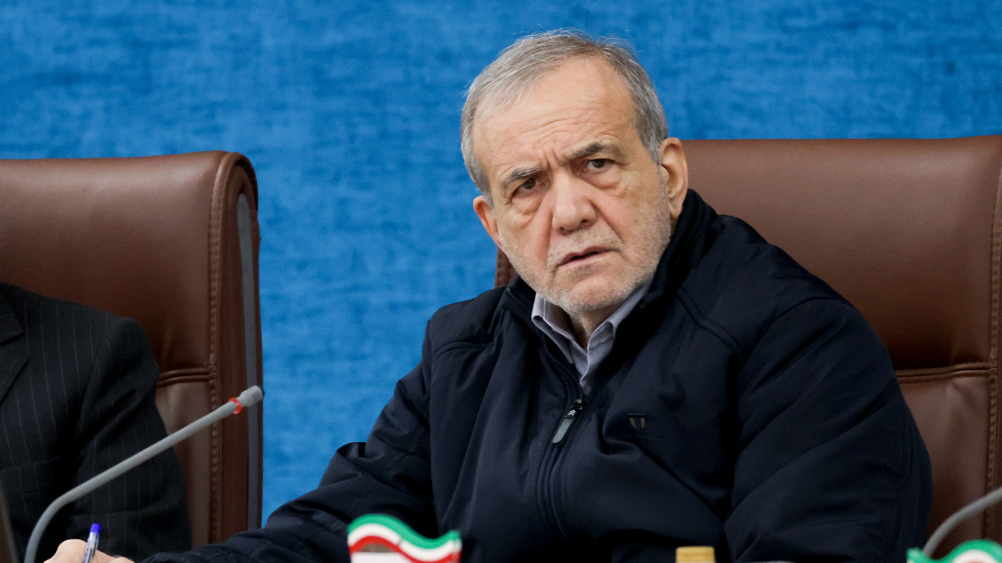 Iranian President Masoud Pezeshkian holds a meeting with provincial governors to discuss local administrative and development issues, as part of ongoing government efforts to address internal economic and political challenges, Tehran, Iran, January 26, 2026. /VCG