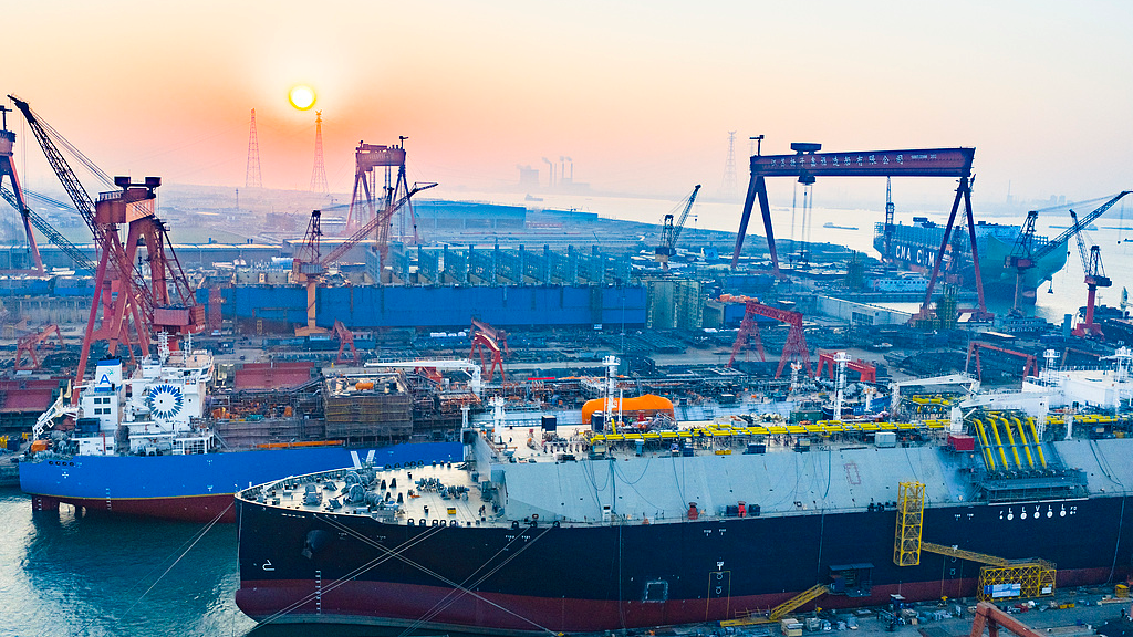 Vessels under construction in a shipyard in Taizhou, Jiangsu Province, China, January 10, 2026. /VCG