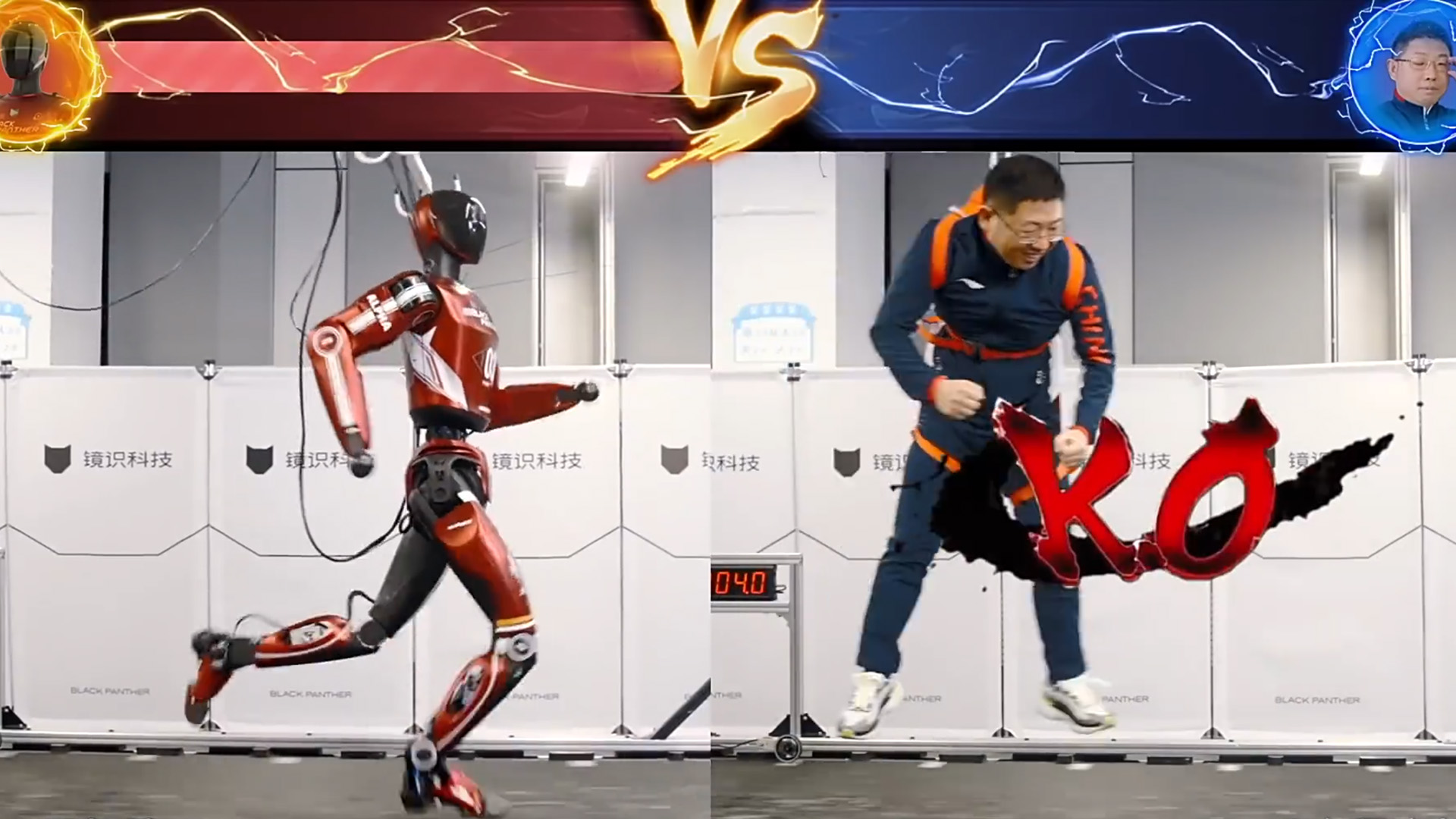 The Bolt humanoid robot beats its creator on treadmill. /MirrorMe Tech