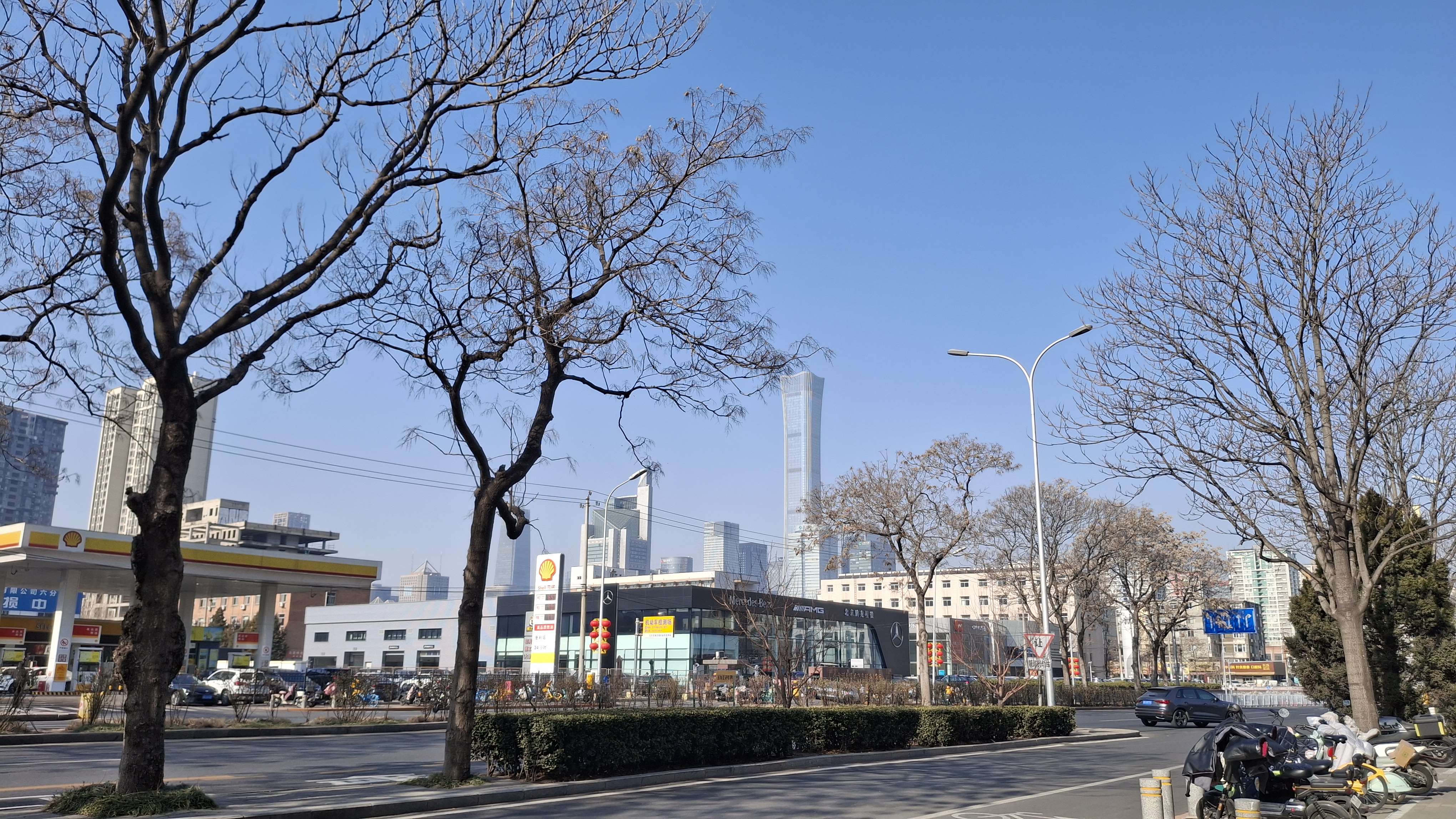 Framed by the Beijing skyline, a daily running route becomes a 